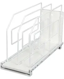 Knape & Vogt TDRO9-W 9 in. Roll Out Tray Divider Cabinet Organizer, White