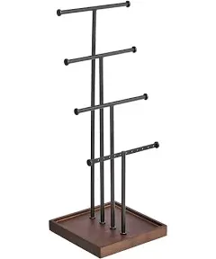 Four-Tier Jewelry Tree Stand White Brass