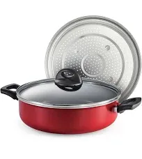 4 qt Covered Nonstick Pan with Steamer