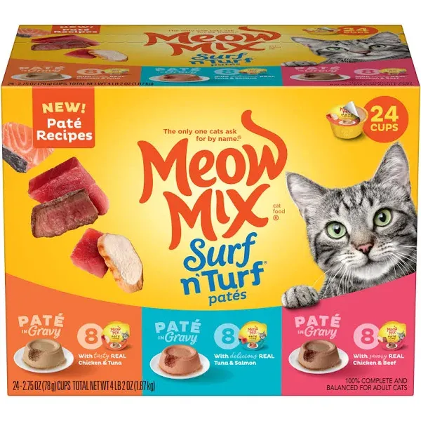 Meow Mix Seafood Selections Cat Food Variety Pack - 24 pack, 2.75 oz cups