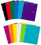 Five Star Pocket Folders, 4-Pocket, 12-1/2 inch x 9-1/2 inch, Assorted Colors, 12 Pack