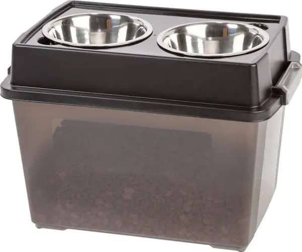 IRIS USA Elevated Dog Food Bowl with Airtight Pet Food Storage Container