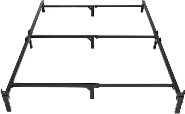 Amazon Basics Metal Bed Frame, 6-Leg Base for Box Spring and Mattress, Twin, Tool-Free Easy Assembly, 74.5"L x 38.5"W x 7"H, Black