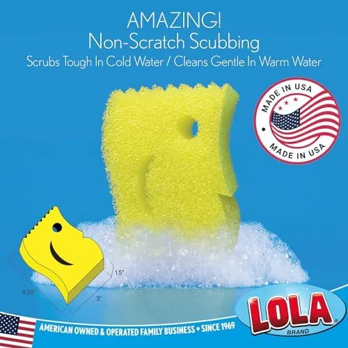 LOLA Scrub Boss, Multi-Use Cleaning Sponge, Reusable &amp; Machine Washable - 3 CT