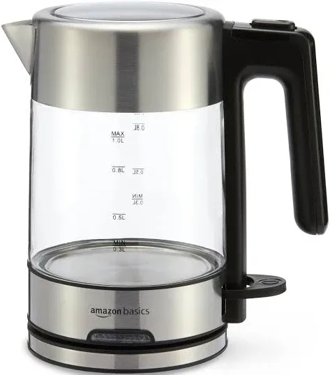 Amazon Basics Electric Kettle Tea Kettle for Hot Water Coffee & Tea