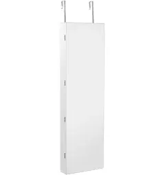 Wall Door Jewelry Armoire Cabinet with Full-Length Mirror, White