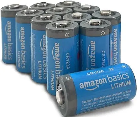 Basics Lithium CR123A 3 Volt Batteries - Pack of 12