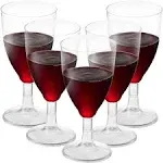 JoyServe Bulk 7 oz Plastic Disposable Wine Glasses