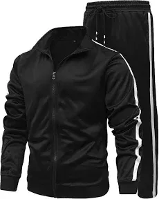 GXAMOY Men's Athletic 2 Pieces Tracksuit Casual Full Zip Jogging Sweat Suit Workout Sports Set Sportswear