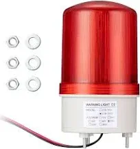 GKEEMARS Industrial Signal Alarm Tower Lamp LTE-1101J AC 110V, LED Rotating Strobe Warning Light with Buzzer for Emergency (Red)