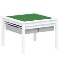 Utex 2 in 1 Kids Construction Play Table with Storage Drawers and Built in Plate