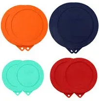 Sophico Round Silicone Storage Cover Lids Red, Orange, Mint, Navy Blue