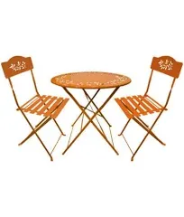 Alpine 3 pc Orange Steel Bistro Set