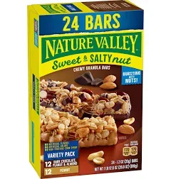 Nature Valley Granola Bars, Sweet and Salty Nut, Variety Pack, 24 Bars, 28.8 OZ