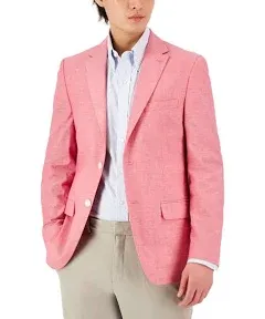 Tommy Hilfiger Mens Conrad Woven Modern-Fit Two-Button Blazer Pink 36R