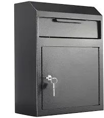 Pochar Extra Large Metal Wall Mount Locking Deposit Drop Box Safe