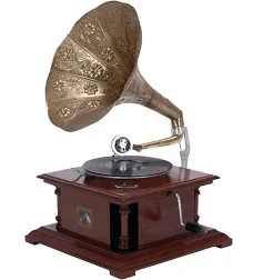 Studio 350 Wood Gramophone Unique Home Accents Dcor, Brown