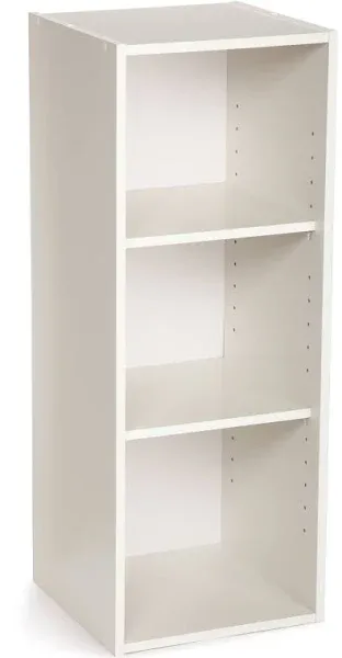 3 Shelf Organizer Adjustable Storage Shelves Rack Stackable Closet Office White