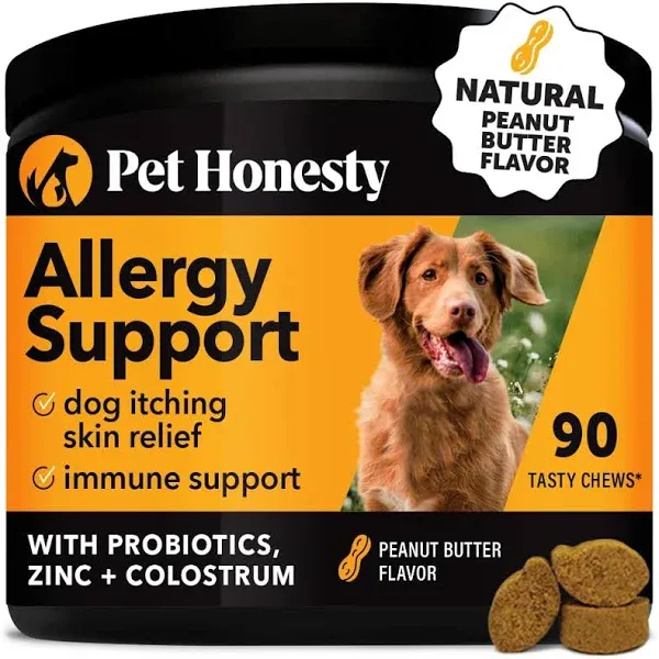 Pet Honesty Allergy Support Soft Chews for Dogs (Peanut Butter Flavor)