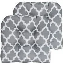 Sweet Home Collection Patio Cushions Outdoor Chair Pads Premium Comfortable Thick Fiber Fill Tufted 19" x 19" Seat Cover