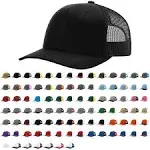 Richardson - Snapback Trucker Cap - 112 - Black - Adjustable