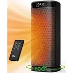 Idoo 1500W Portable Electric Ceramic Space Heaters with Adjustable Thermostat for Office Bedroom Living Room, Gray