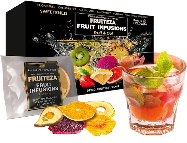 FRUITEZA FRUIT INFUSIONS Fruiteza Cold Brew Fruit Infusion Sampler Variety Tropical Flavors Herbal Tea Bags