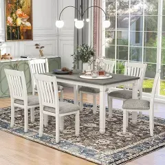 GEROJO Neoclassical 7-Piece Dining Table Set