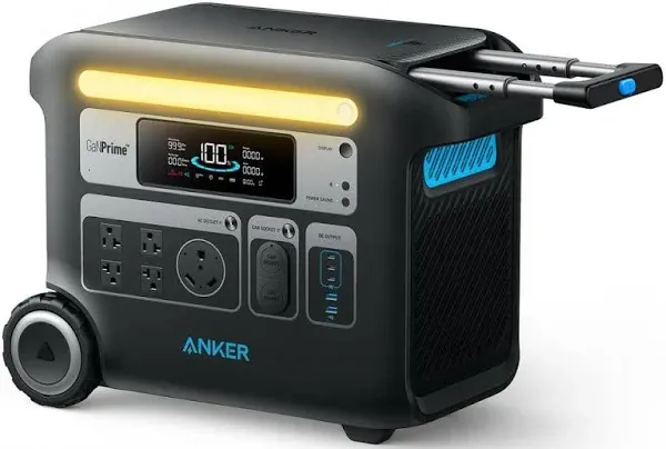 Anker SOLIX F2600 Portable Power Station, 2400W Capacity, Bluetooth - NEW