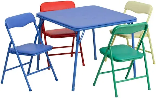 Flash Furniture Kids 5 Piece Folding Table and Chair Set JB-9-KID