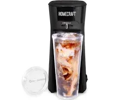 Homecraft Iced Coffee Maker with Insulated Tumbler and Straw