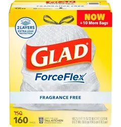 Glad ForceFlex Tall Kitchen Drawstring Trash Bags