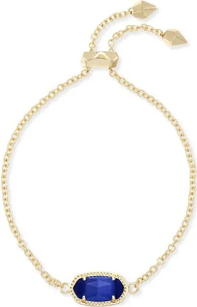 Elaina Gold Adjustable Chain Bracelet in Light Blue Illusion