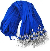 Blue Lanyards 50pcs Nylon Bulk Lanyard for ID Badges,badge Lanyards Swivel Hooks Clips Great for Name Tags Badge (50pcs, Blue) Eayy