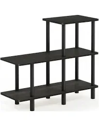 Furinno 31.5"W x 11.61"D x 27.83"H 3-Shelf Freestanding Shelves, Espresso and Black