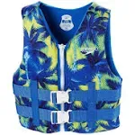 Speedo Youth Blue Palm Aquaprene Personal Floatation Device Life Jacket Vest NWT