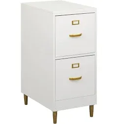 Target Marketing Systems Dixie Mid Century Modern 2-Drawer Home Office Filing Cabinet, White