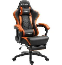 Dowinx Gaming Chair Ergonomic Office Recliner for Computer with Massage Lumbar Support, Racing Style Armchair PU Leather E-Sports Gamer Chairs with Retractable Footrest (Black)