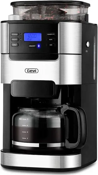 Gevi 10-Cup Programmable Grind and Brew Coffee Maker Drip Coffee