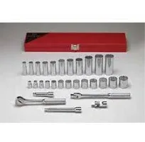 Wright Tool 29-Piece 3/8" Drive, 12 Point Standard and Deep Socket Set