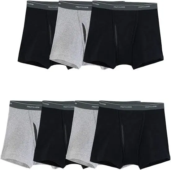 Fruit of The Loom Men's CoolZone Fly Long Leg Boxer Briefs, 7 Pack, Size: Large