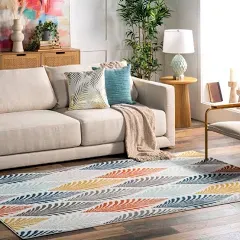 Nuloom Colorful Floral Leaves Area Rug