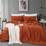 Queen Duvet Cover Set 3 Pieces - Terracotta Comforter Cover Set - Super Soft Pre