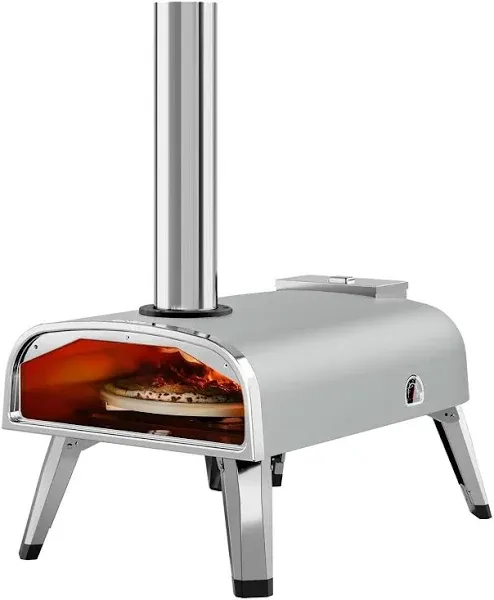 aidpiza Outdoor Pizza Oven 12" Wood Pellet Pizza ovens with Rotatable Round Pizza Stone Portable Wood Fired with Built-in Thermometer Pizza Stove