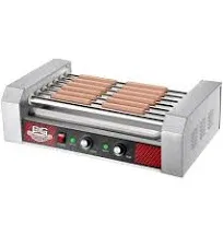 Stainless Steel Hot Dog Roller Machine 7 Rollers Cooks 18 Hot Dogs 1400W