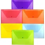 Assorted Legal Booklet Plastic Envelopes (9 3/4 x 14 1/2) with Snap Closure - 6 Pack