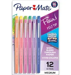 Paper Mate Special Edition Retro Flair Felt Tip Pens, 12pk 