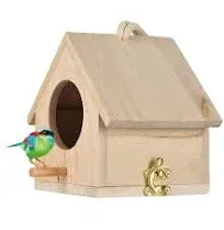 Tfwadmx Wooden Bird House, Hanging Birdhouse for Outside, Garden Patio Decorative Nest Box Bird House for Robin Budgie Swallow Little Sparrow Finch Throstle or Medium Size Birds