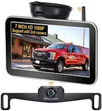 Wireless Backup Camera 7-Inch Monitor Cigarette Lighter Powered Amtifo up 32gb