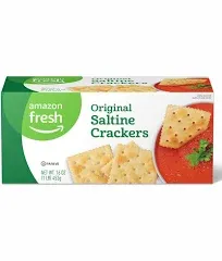 Amazon Fresh Original Saltine Crackers 16 Oz Previously Happy Belly Packaging...